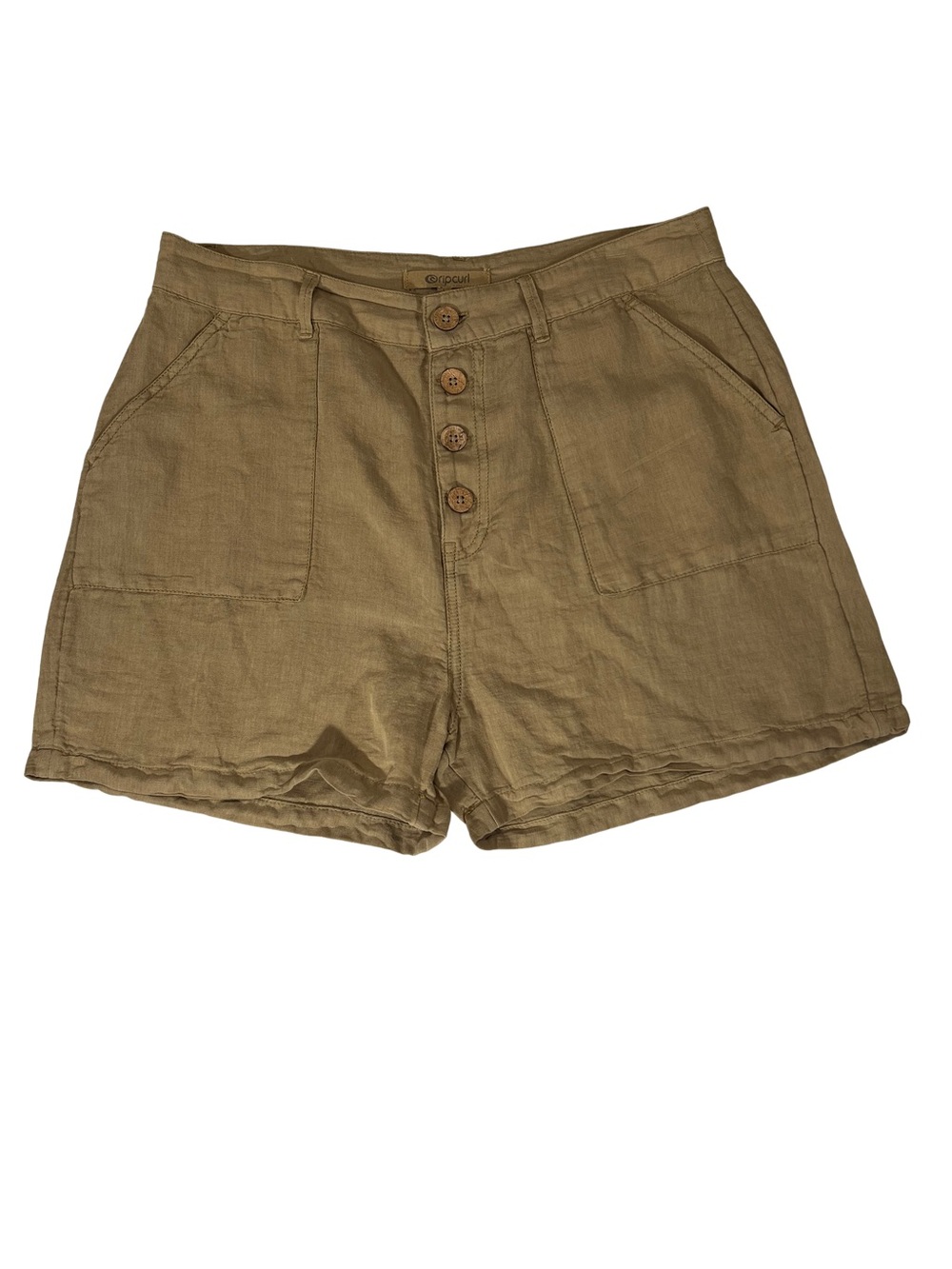 Rip Curl High-Waist Button-Front Shorts in Khaki